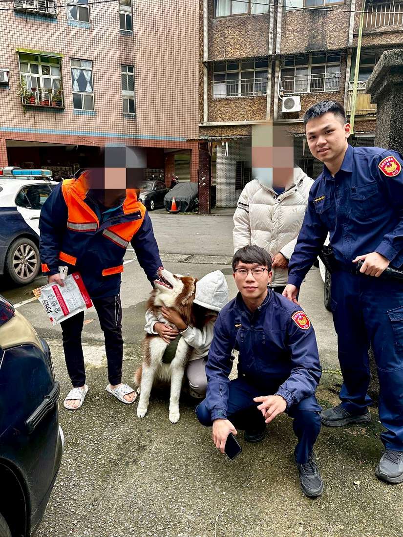 二哈「嘟嘟」偷放年假逛大街，主人謝謝暖警找回愛犬