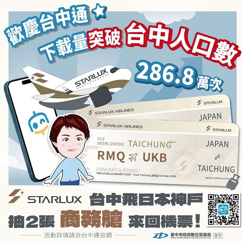 台中通APP下載超越台中人口數