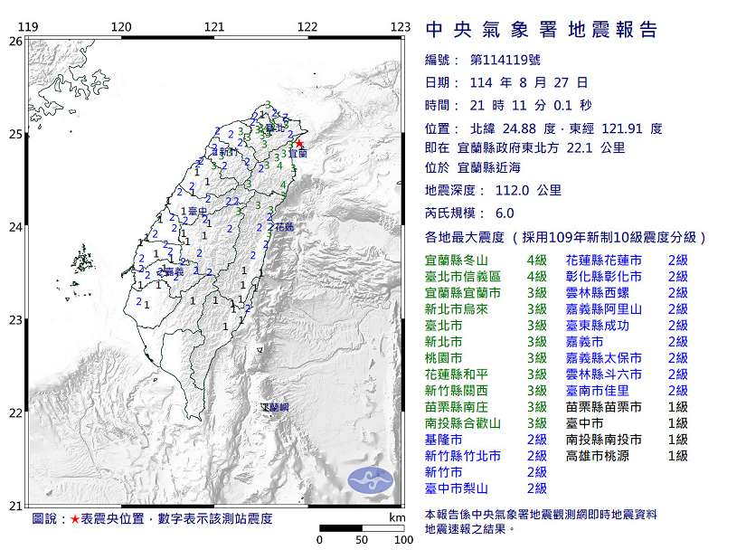 中央氣象署地震速報