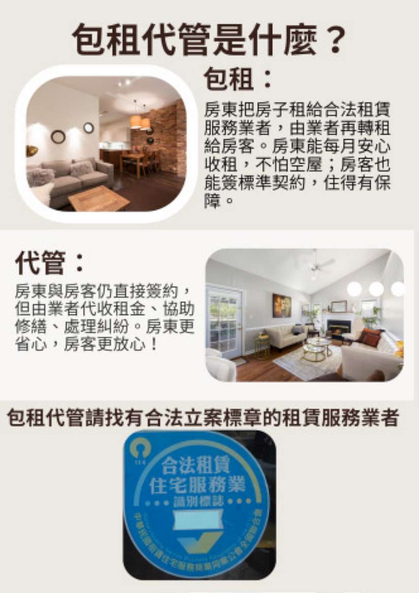 租屋找合法租賃服務業，租得安心，住得放心