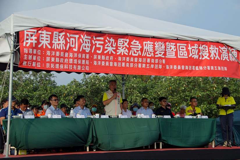 熱顯像無人機進駐應變現場 屏東多元演練情境提升水體污染應變實力