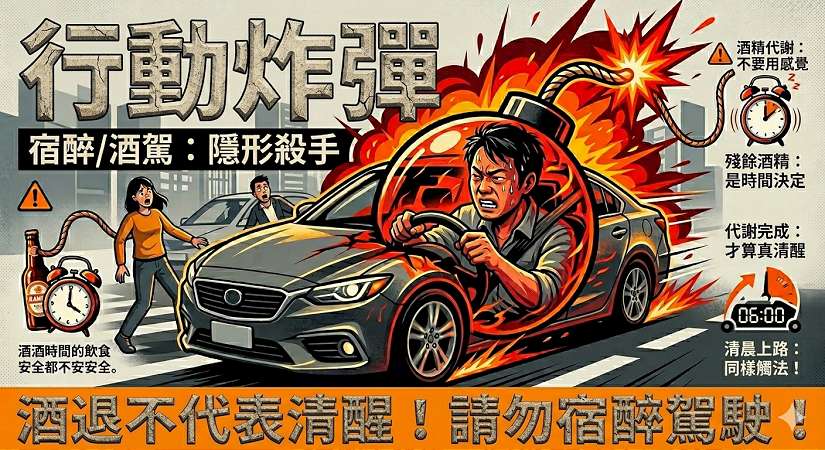 「你以為昨晚喝完，隔天就沒事了嗎？」隱形殺手「宿醉酒駕」