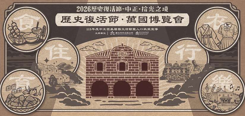 凝聚舊城記憶！2026中正區歷史復活節 －中正．拾光之境 暨人口政策宣導活動盛大發表 萬國博覽會及北門紅市集50攤位熱鬧登場